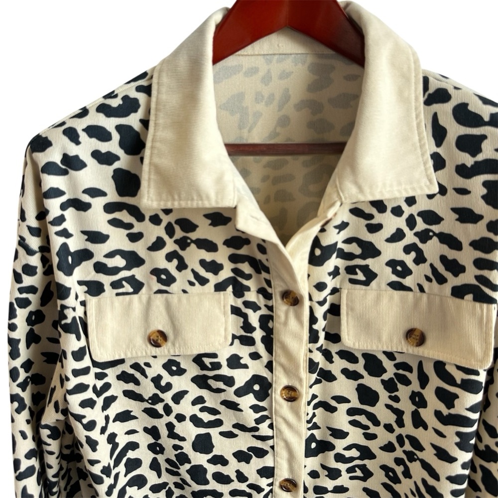 Animal Print Button Down Shirt L